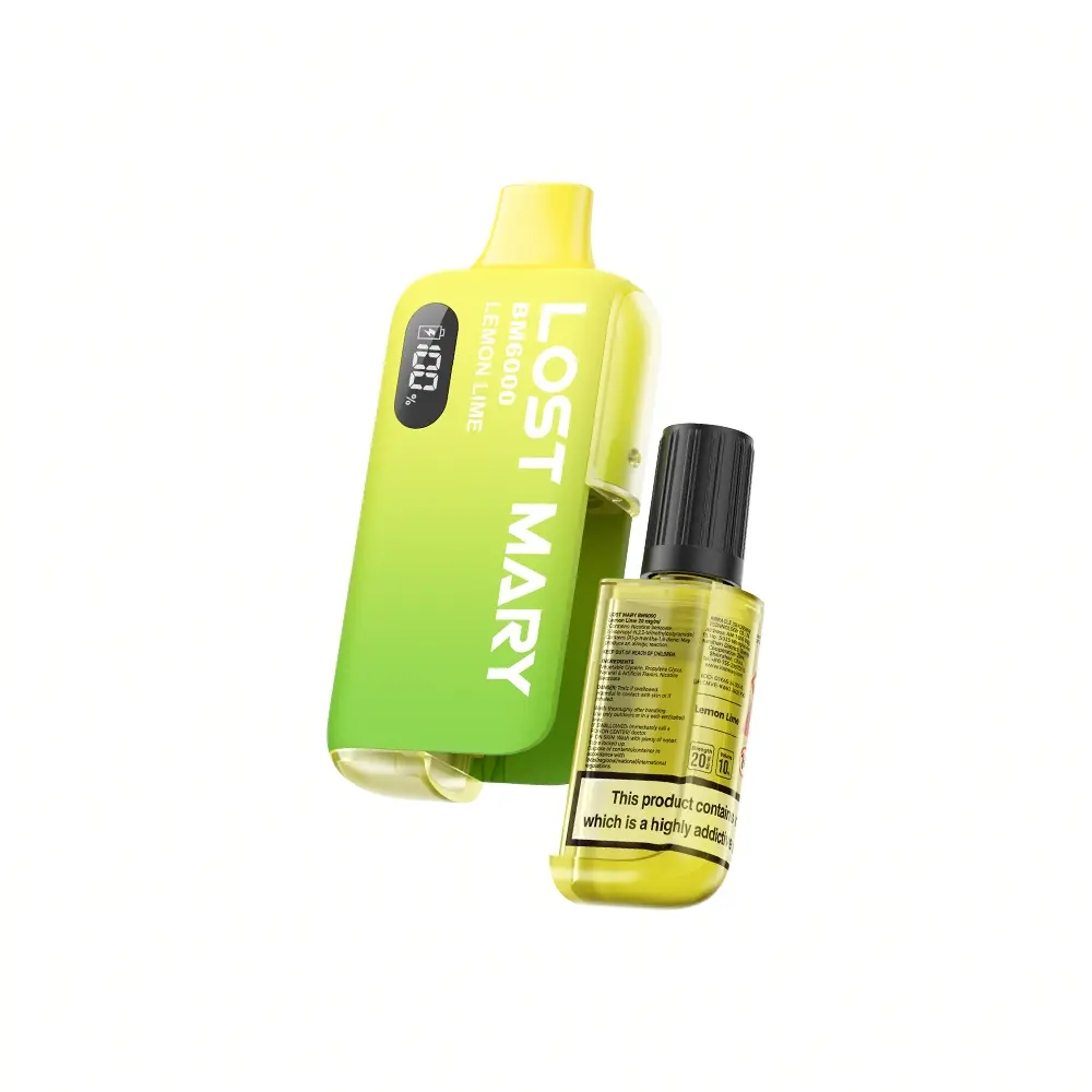  Lemon Lime Lost Mary BM6000 Disposable Vape Kit 20mg 